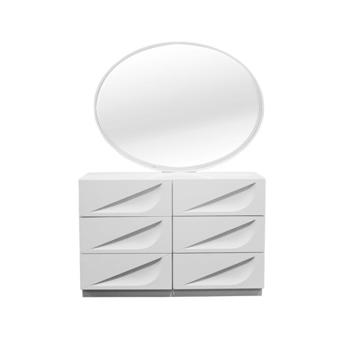 Orren Ellis Kogan 6 Drawer Double Dresser with Mirror Wayfair